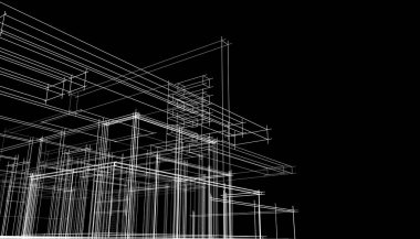 soyut mimari tasarım, dijital konsept arkaplanı oluşturma