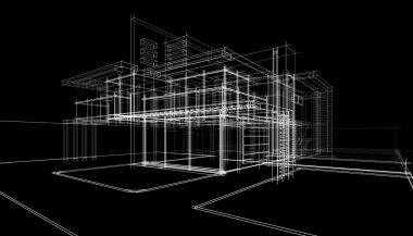 soyut mimari tasarım, dijital konsept arkaplanı oluşturma