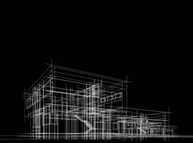 soyut mimari tasarım, dijital konsept arkaplanı oluşturma