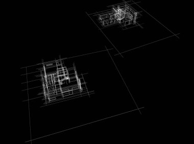 Modern evler çizimi, 3D çizim