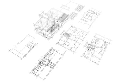 soyut mimari tasarım, dijital konsept arkaplanı oluşturma
