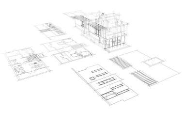 soyut mimari tasarım, dijital konsept arkaplanı oluşturma