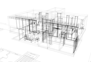 soyut mimari tasarım, dijital konsept arkaplanı oluşturma