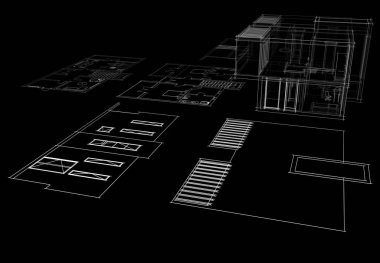 soyut mimari tasarım, dijital konsept arkaplanı oluşturma