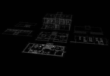 soyut mimari tasarım, dijital konsept arkaplanı oluşturma
