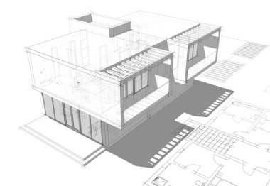 soyut mimari tasarım, dijital konsept arkaplanı oluşturma