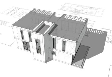 soyut mimari tasarım, dijital konsept arkaplanı oluşturma