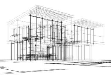 soyut mimari tasarım, dijital konsept arkaplanı oluşturma