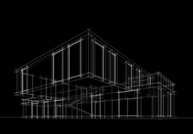 soyut mimari tasarım, dijital konsept arkaplanı oluşturma