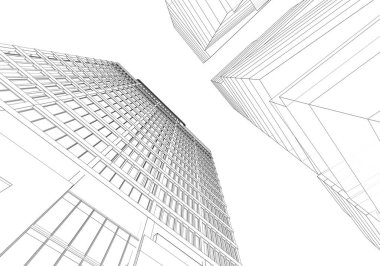 Soyut mimari arkaplan, 3d illüstrasyon