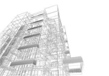 soyut mimari tasarım, dijital konsept arkaplanı oluşturma