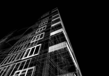 soyut mimari tasarım, dijital konsept arkaplanı oluşturma