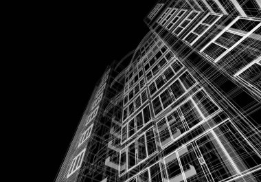 soyut mimari tasarım, dijital konsept arkaplanı oluşturma