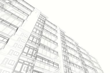 soyut mimari tasarım, dijital konsept arkaplanı oluşturma