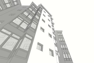 soyut mimari tasarım, dijital konsept arkaplanı oluşturma