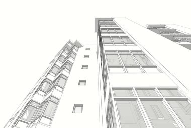 soyut mimari tasarım, dijital konsept arkaplanı oluşturma