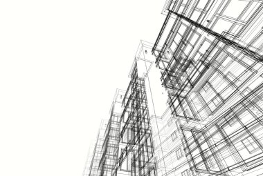 soyut mimari tasarım, dijital konsept arkaplanı oluşturma