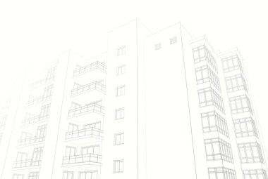 Soyut mimari arkaplan, 3d illüstrasyon