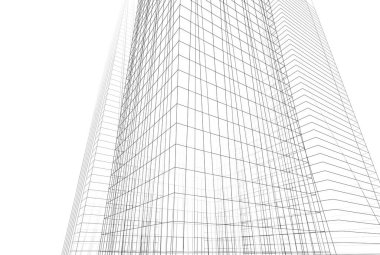 Soyut şehir binaları 3D görüntüleme