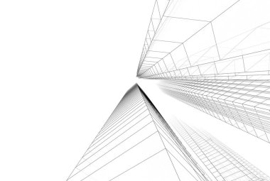 Soyut şehir binaları 3D görüntüleme