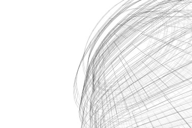 soyut mimari arkaplan 3d illüstrasyon