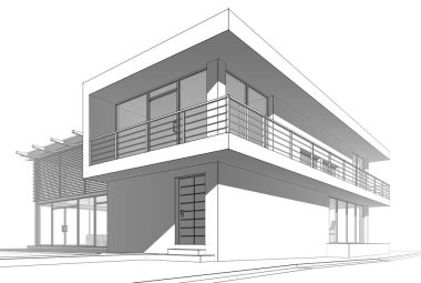 Modern ev çizimi, 3D çizim