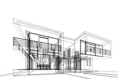 Modern ev çizimi, 3D çizim