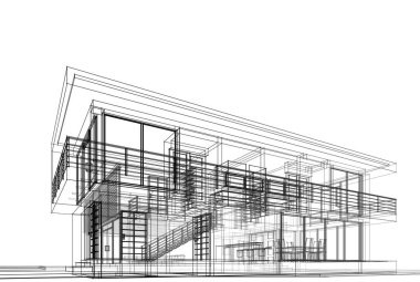 Modern ev çizimi, 3D çizim