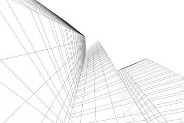 soyut mimari tasarım, binalar dijital konsept arka plan