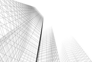 soyut mimari tasarım, binalar dijital konsept arka plan