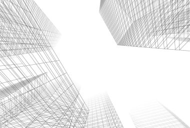 soyut mimari tasarım, binalar dijital konsept arka plan