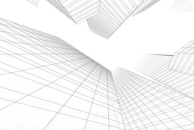 soyut mimari tasarım, binalar dijital konsept arka plan