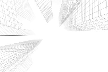 soyut mimari tasarım, binalar dijital konsept arka plan