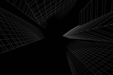 soyut mimari tasarım, binalar dijital konsept arka plan