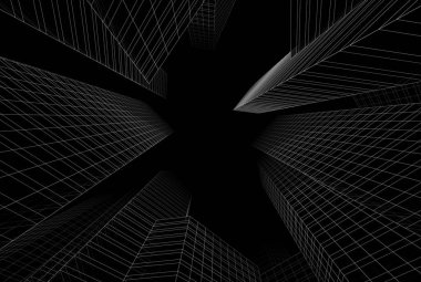 soyut mimari tasarım, binalar dijital konsept arka plan