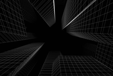 soyut mimari tasarım, binalar dijital konsept arka plan