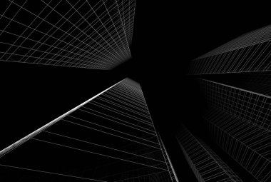 soyut mimari tasarım, binalar dijital konsept arka plan