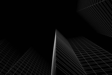 soyut mimari tasarım, binalar dijital konsept arka plan