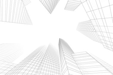 soyut mimari tasarım, binalar dijital konsept arka plan