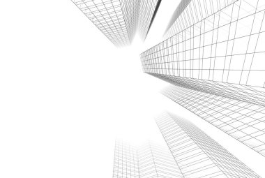 soyut mimari tasarım, binalar dijital konsept arka plan