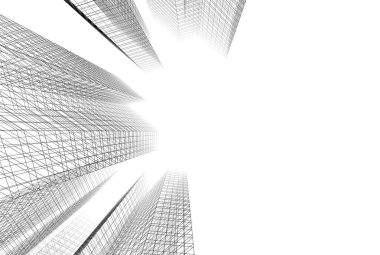 soyut mimari tasarım, binalar dijital konsept arka plan