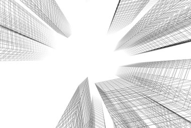 soyut mimari tasarım, binalar dijital konsept arka plan