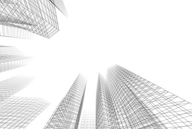 soyut mimari tasarım, binalar dijital konsept arka plan