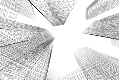 soyut mimari tasarım, binalar dijital konsept arka plan