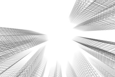 soyut mimari tasarım, binalar dijital konsept arka plan