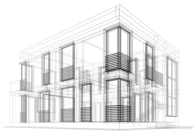 Modern ev çizimi, 3D çizim