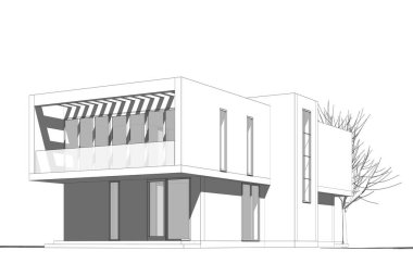 Modern ev çizimi, 3D çizim