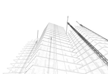 3D vinç yapımı mimari binalar