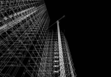 3D vinç yapımı mimari binalar