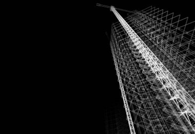 3D vinç yapımı mimari binalar